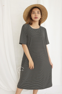Baju Hamil Dress Hamil Menyusui Simple Modis Lorek Ariana Dress - DRO 882